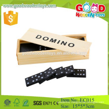 2015 high quality classic wooden domino game set for children